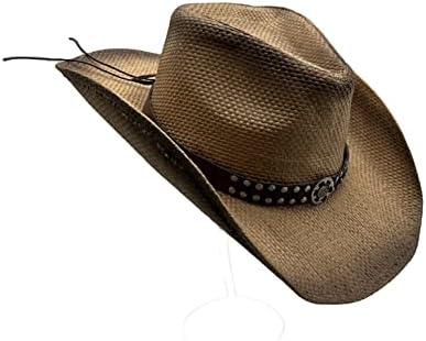 Chapéu de cowboy de palha chapéus ocidentais para homens tecidos de vapor para mulheres