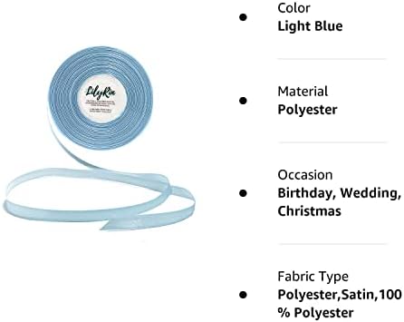 Fita azul claro 1/4 polegadas 36 jardas de cetim rolo perfeito para arte, casamento, grinalda, chá de bebê, aniversário de embalagem,