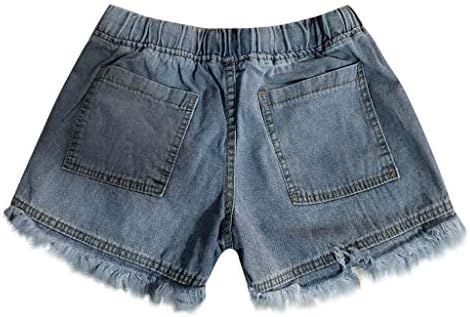 Spe969 Shorts jeans Bandagem frustra feminina calça de fundo de cintura elástica da cintura elástica