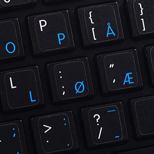 Mac English - adesivo de teclado não transparente norueguês no fundo preto para laptop, desktop e notebook