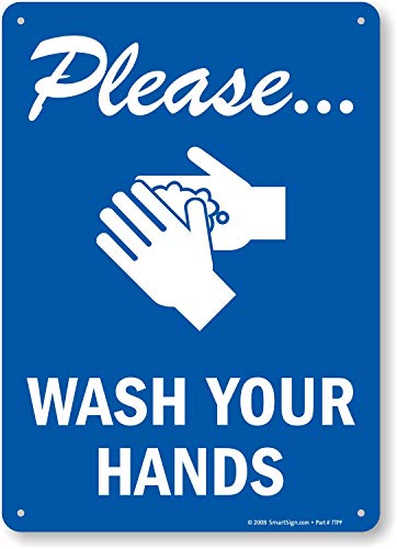 SmartSign-S-4868-PL-10 Por favor, lave suas mãos, sinal | 7 x 10 plástico