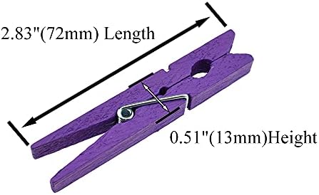 Hahiyo Roupas de madeira pinos Os prendedores de roupa são muito amplos, não desmoronam 2,83 polegadas de comprimento