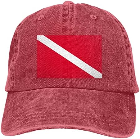 Nuttag Scuba mergulho Deep Dive Flag Baseball Cap lavável pai ajustável Hat Womans Man Golf Hats
