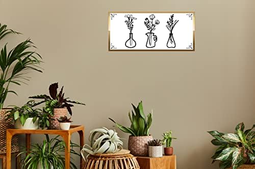 3 peças vaso de metal flores decoração de parede decoração decoração de parede rústica decoração de arte de fazenda