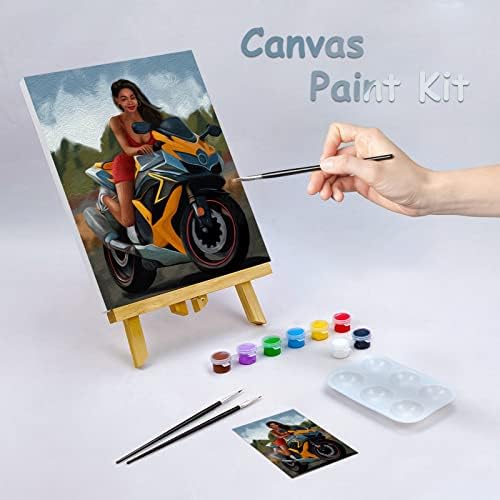 8x10 Kit de tinta de tela pré -desenhada tela para pintura para adultos pré -desenhados telas esticadas kit de pintura de pintura de festa