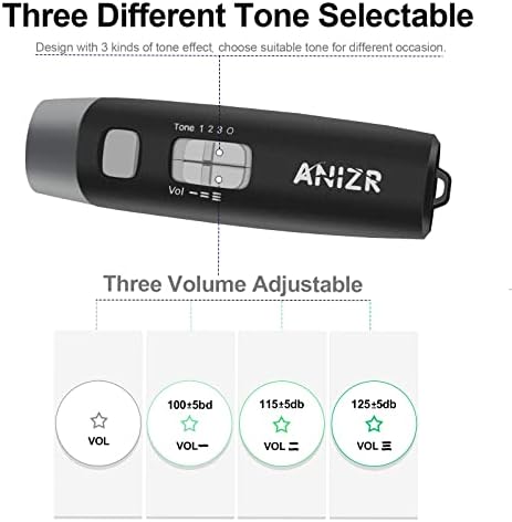 Tom 3 de apito eletrônico de Anizr, três apitos de árbitros de alto volume ajustáveis ​​com o cordilhão de assobios