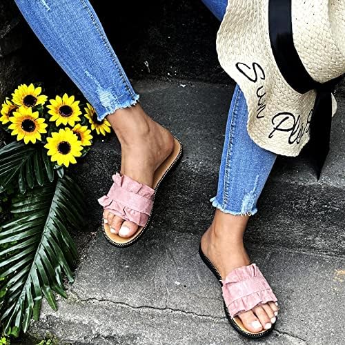 Sapatos femininos Slippers Roman Summer para sandálias externas sandálias planas sandálias de conforto de conforto em sandálias