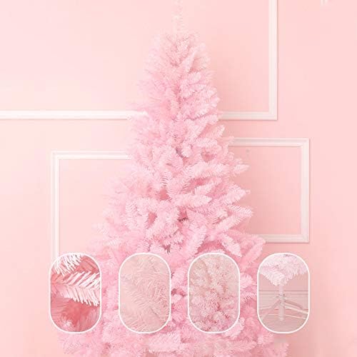 ZPEE MATERIAL PVC Árvore de Natal, decoração de natal articulada artificial com árvore de metal pinheiro de pinheiro, adequado para