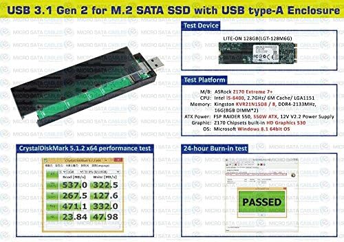 Micro SATA Cabos USB3.1 Um tipo de gabinete M.2 SSD