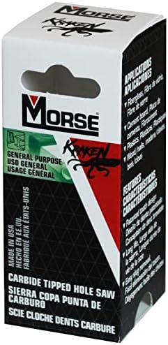 Morse Kraken Mhstk17, serra de buraco, gorjeta de carboneto, 1-1/16 de diâmetro, 1 lâmina