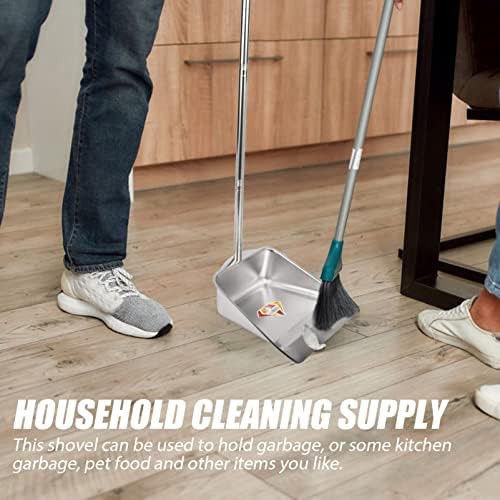 Escovas de limpeza de cabilock alça de pó de metal: stand up lixopãs para uso doméstico manusear a pá de pá de aço inoxidável de