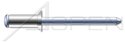 M4.8 x 12mm, ISO 15984, métrica, rebites cegos, cabeça de contra -balcão, mandril de ranhura, a2 aço inoxidável