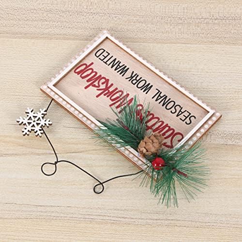 Para o quadro de festas pendentes, use a letra da placa cone de madeira Janela de parede de madeira férias internas decoração de snowflake snowfas shape decoração ornamentos pendurados no Natal de madeira férias quadradas clo (cor: figura 1, s