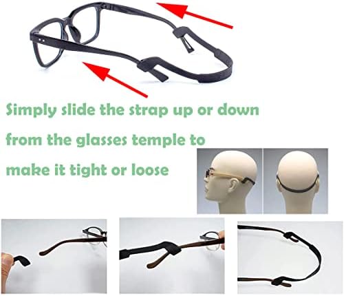 Retentores de óculos de cinta de óculos, copos de silicone, alça, óculos de sol esportivos elásticos não deslizantes 3pcs