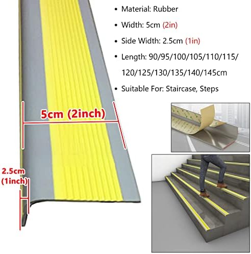 Borda da escada oitto, faixa de transição protetor de borracha para piso laminado não deslizamento interno e externo, borda ranhurada