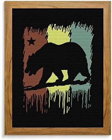 Cali California Republic State Bear Rasta DIY 5D Diamond Painting Kits com estrutura de madeira artesanato completo para