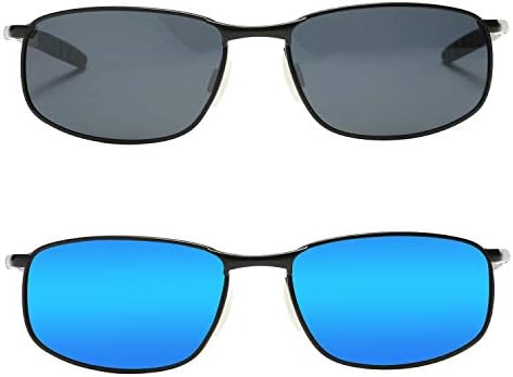 Óculos de sol polarizados do Zhile para homens, 8-Base Curve Wrap Metal Frame para pesca de condução esportiva com óculos