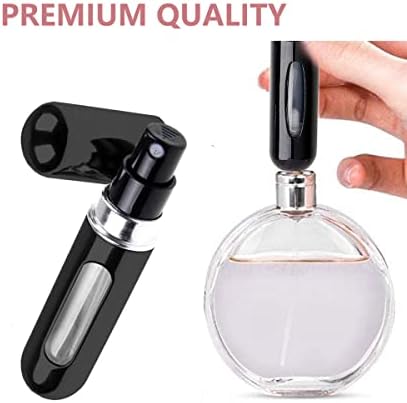 DFSUCCES Portátil Mini Perfume Reabastecido Farruge de Spray vazio, 2 PCs Caixa de bomba de perfume preto ， Spray de perfume