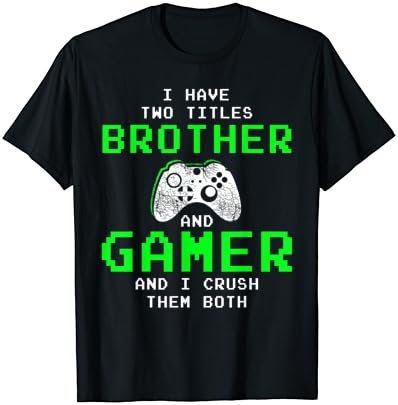 Camiseta de Brothers de jogos engraçados - Presentes para jogadores para meninos adolescentes de manga curta