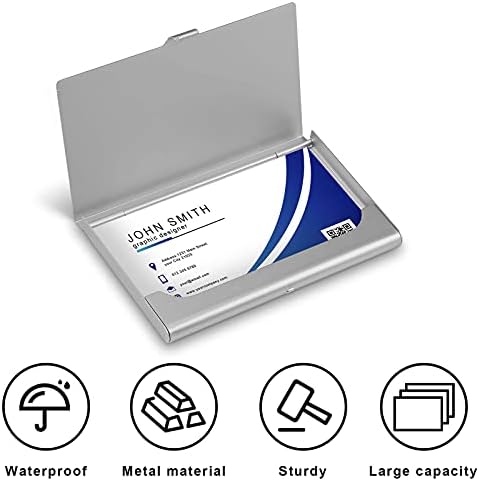 Cartão de cartão de visita a ondas azuis carteira para homens e mulheres Metal Metal Slim Nome Card Card 3.7x2.2x0,3 polegadas