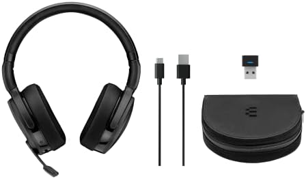 EPOS Sennheiser C50 fone de ouvido Bluetooth com microfone | Fones de ouvido com cancelamento de ruído com até 46 horas de vida útil da bateria BrainAdapt ™ - preto com flip para ocultar microfone