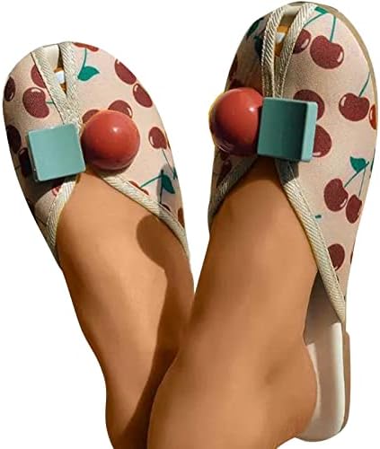Flippers para mulheres ao ar livre impressão à prova d'água Fruta plana deslizamento de verão respirável no verão em sandálias de chinelos de verão interno sapatos de água de animais brancos para mulheres chinelos para mulheres