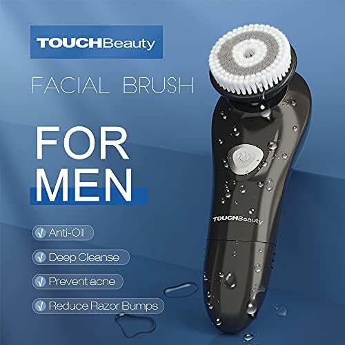 TouchBeauty 6 ° Brush facial oscilante para homens com cabeça de escova de substituição de 2pcs, escova de lavagem masculina