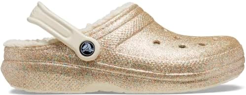 Crocs Unissex Classic Glitter forring Clogs | Chinelos difusos, multi/ouro, 4 homens/6 mulheres
