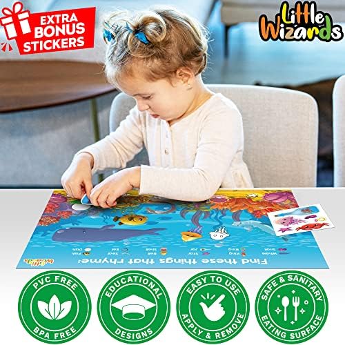 40X Placemats descartáveis ​​para crianças! 12x18 Baby Placemats para restaurantes | Placemats de bebê descartáveis ​​| Placemats pegajosos para crianças dispostas