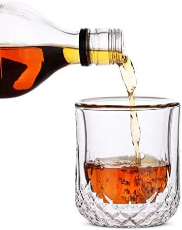 BTAT- óculos de uísque de parede dupla, copos de bourbon, conjunto de 4, copos de coquetel, copos escocês, vidro antiquado, copo de rochas, copos de cristal, copos de vodka, copos de bebida, presente do dia das mães