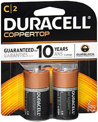 Duracell MN1400 Coppertop Alcalina-Manganese Bateria de dióxido, tamanho C, 1,5V