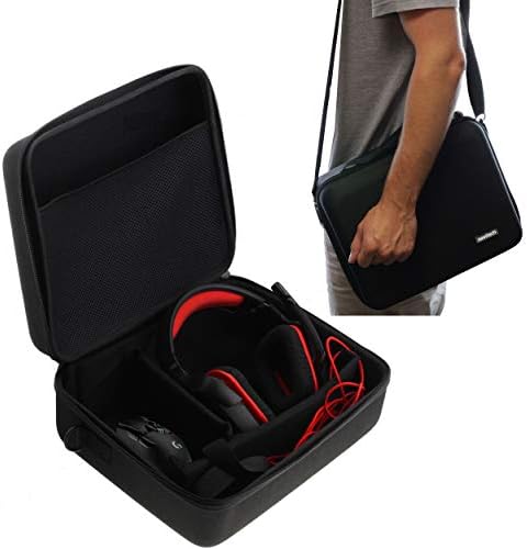 Navitech Black Hard Eva Carry Case para fone de ouvido e fones de ouvido compatíveis com o fone de ouvido Logitech G533 Gaming
