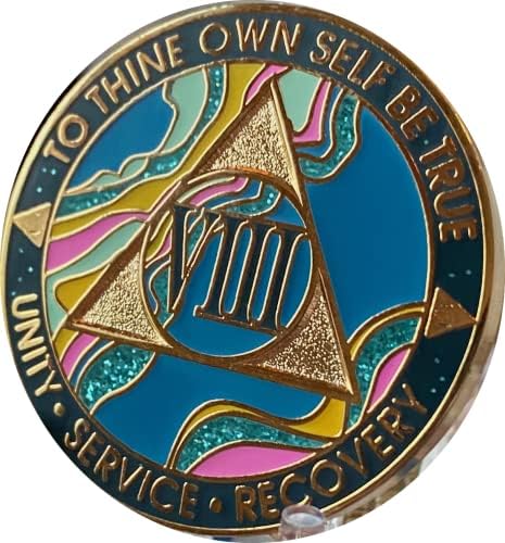 8 anos aa medalhão elegante mármore tahiti azul azul e rosa chip com ouro