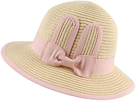 Chapéu de palha de menina bebê chapéus de praia de verão com chapéus de proteção solar bowknot para crianças meninas