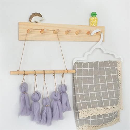 Achvac Rolling Shelf Storage Wooden Hook Acabing Rack