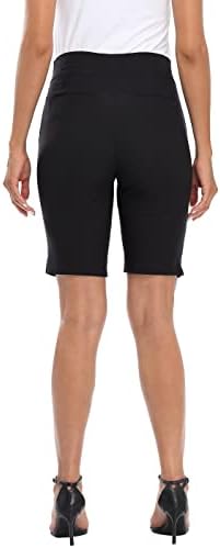 HDE puxe shorts de bermuda para mulheres no meio da ascensão 10 shorts de uns com bolsos
