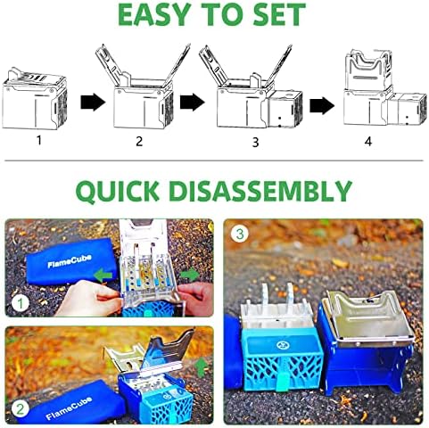 Fogão de acampamento de madeira dobrável - fogão de acampamento flamecube gerando eletricidade a partir de incêndio,