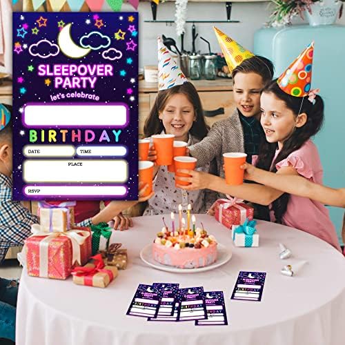 Convites de festa de aniversário da festa do pijama, 20 cartões com envelopes, adultos para crianças de festa de