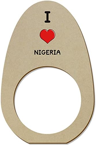 Azeeda 5 x 'eu amo os anéis/suportes de guardanapos de madeira da Nigéria