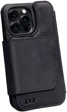 Doc Artisan Classic V5 iPhone 14 Pro Max Leather Cartet Case com capa de telefone magnético destacável | Compatível com Magsafe e todos os acessórios de carregamento sem fio
