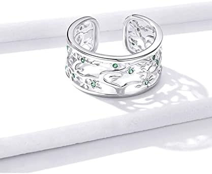 Min 925 anel feminino de prata esterlina, anel ajustável