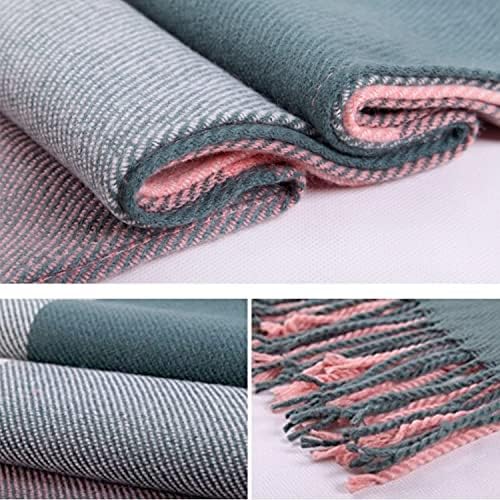YSENSE Use Longo manta de manta longa feminina grossa de grandes dimensões/outono lenço quente lenços de tartan enrolando
