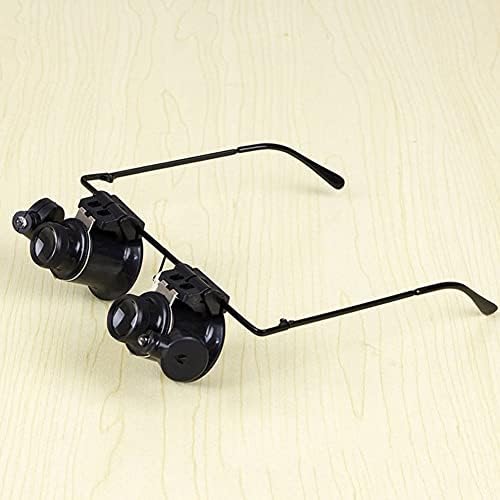 Wenlii 20x óculos Tipo Double olho Binocular Mensagem de relógio Reparo Ligna da ferramenta de reparo com duas luzes LED ajustáveis