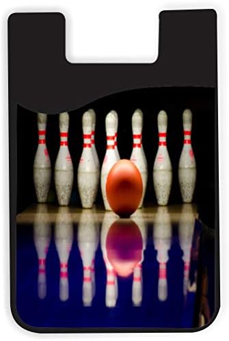 Bola de boliche e pinos de boliche Super Strike Design - Silicone 3M adesivo cartão de crédito Bolsa de carteira para iPhone/Galaxy Android