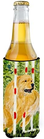 Tesouros de Caroline SS8906MUK Golden Retriever Ultra Hugger para latas finas, lata de manga mais fria Hunha lavável Lavagem de bebida Hanga Hanga