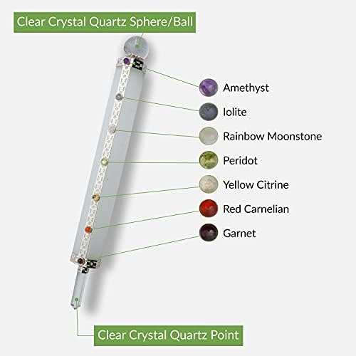 Arham Crystal Selenite Metafísica Varda de Cura 6 | 7 Chakra Gemstone Wand | Balanceamento de Chakra de Energia Dinâmica e Aura Limpeza de Cura