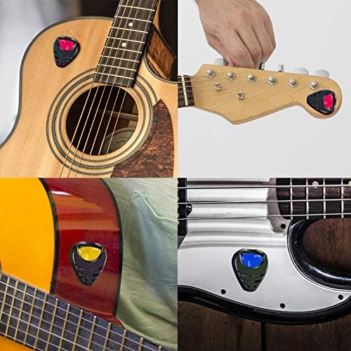 10 PCs de palhetas de guitarra com guitarra 1-PC Random Color Solter para ukulele de baixo de guitarra elétrico acústico,