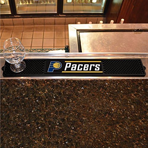 FanMats 20416 Indiana Pacers Drink Bar Mat - 3,25in. x 24in. - tapete durável de secagem de pratos, fácil limpo, contador de tapete
