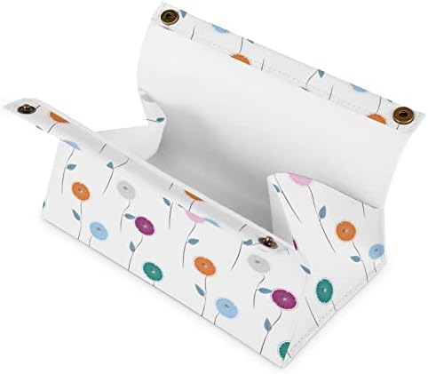 Adorável caixa de lenço de papel de papel de flor PU para cômoda para mesa de cômoda de bancada