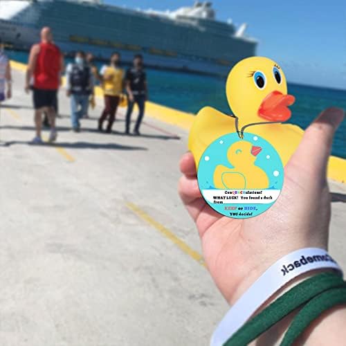 Tags de patos para cruzar 50 pacotes. Conquackulações de 2,5 polegadas de pato redondo tags para cruzadores. Cruise Essentials